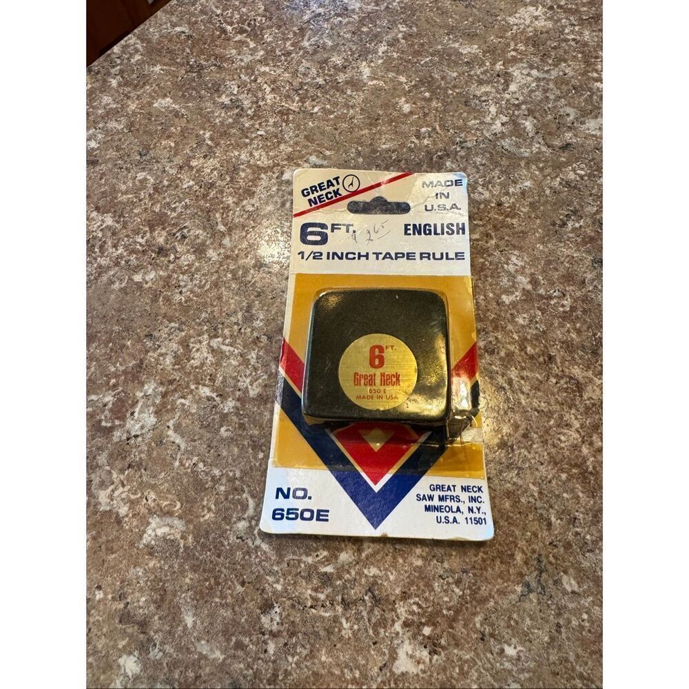 Vintage sealed 6 foot half inch tape rule made in the USA